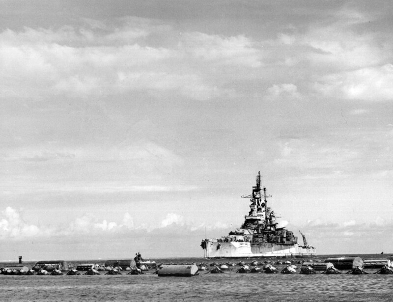USS Nevada (BB-36) - N3064K.jpg :: USS Nevada (BB-36), Battleship, WW II - US NAVY PHOTO: USS Nevada (BB-36) at anchor, circa Jun 1945.
