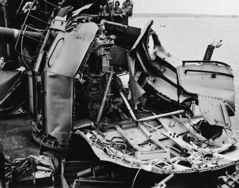 USS Nicholas (DD-449) - N4697A.jpg :: USS Nicholas (DD-449), Destroyer, WW II - US NAVY PHOTO: Damage aboard the USS Nicholas (DD-449) due to fire, 28 Jun 1943.
