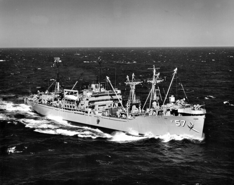 USS Regulus (AF-57) - N15609D.jpg :: USS Regulus (AF-57), Refrigerated Stores Ship, Vietnam War - US NAVY PHOTO: USS Regulus (AF 57) under way in Subic Bay, Republic of the Philippines in 1962.