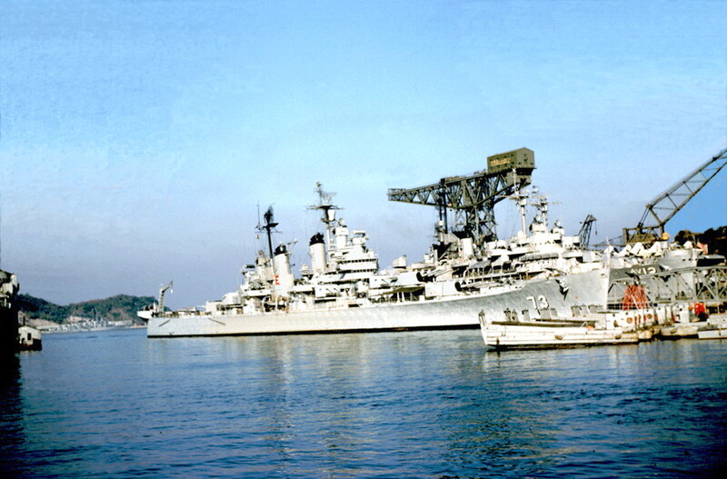 USS Saint Paul (CA-73) - N1913F.jpg :: USS Saint Paul (CA-73), Heavy Cruiser, Vietnam War - US NAVY PHOTO: Great photo of the USS Saint Paul (CA-73). She is configured with a helo deck which dates this image to her Vietnam War service.