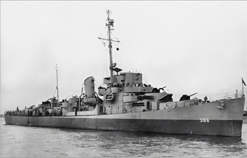 USS Savage (DE-386) - N11841D.jpg :: USS Savage (DE-386), Destroyer Escort, WW II - US NAVY PHOTO: USS Savage (DE-386) Wartime image, date and location unknown.
