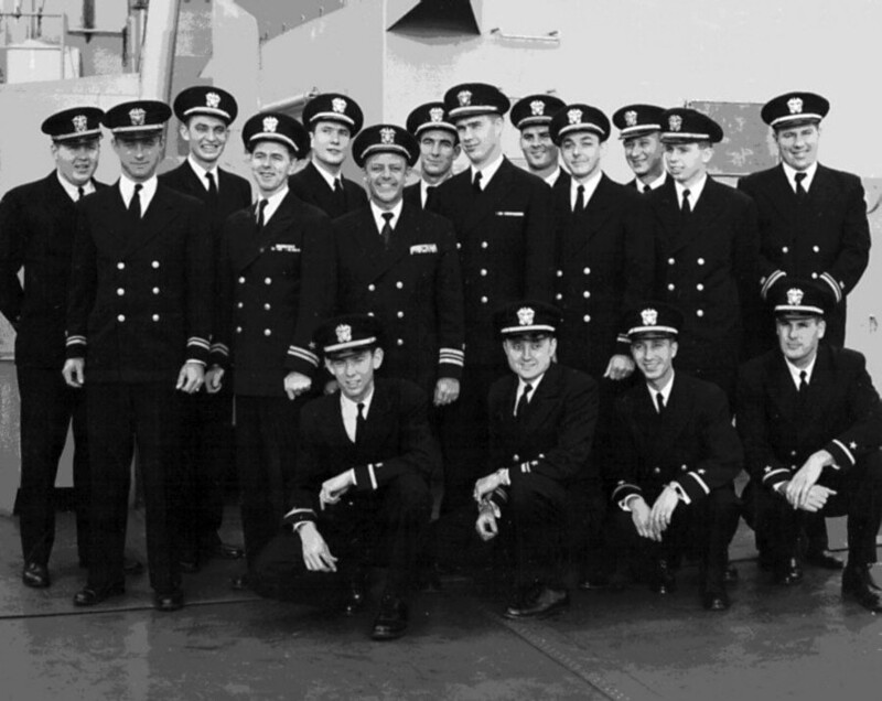 USS Savage (DE-386) - N11841E.jpg :: USS Savage (DE-386), Destroyer Escort, Vietnam War - US NAVY PHOTO: The USS Savage (DE-386) wardroom sometime in 1956, Lcdr Ray Davis, CO; Lt. Thomas Fitzgerald, XO.