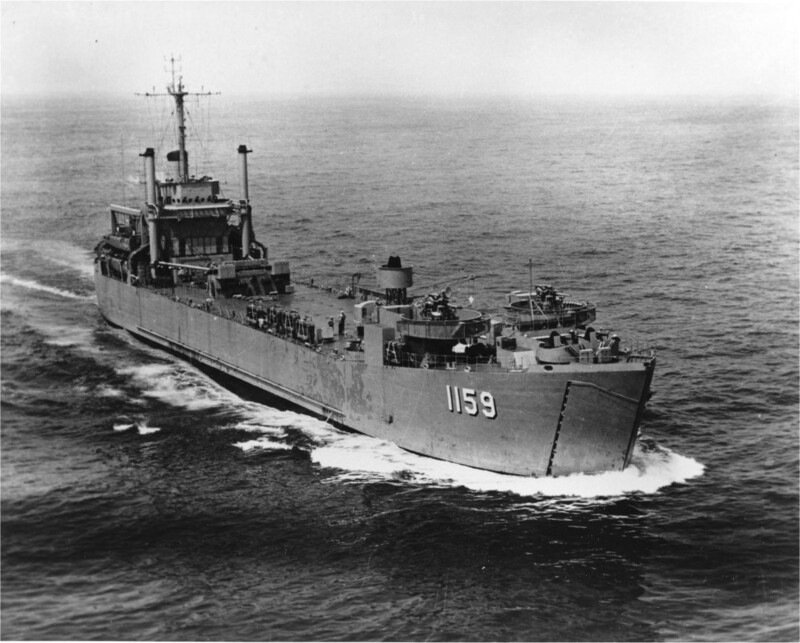USS Tom Green County (LST-1159) - N26963A.jpg :: USS Tom Green County (LST-1159), Landing Ship, Tank, Post-WW II - US NAVY PHOTO: USS Tom Green County (LST-1159) underway during the 1950s, location unknown.
