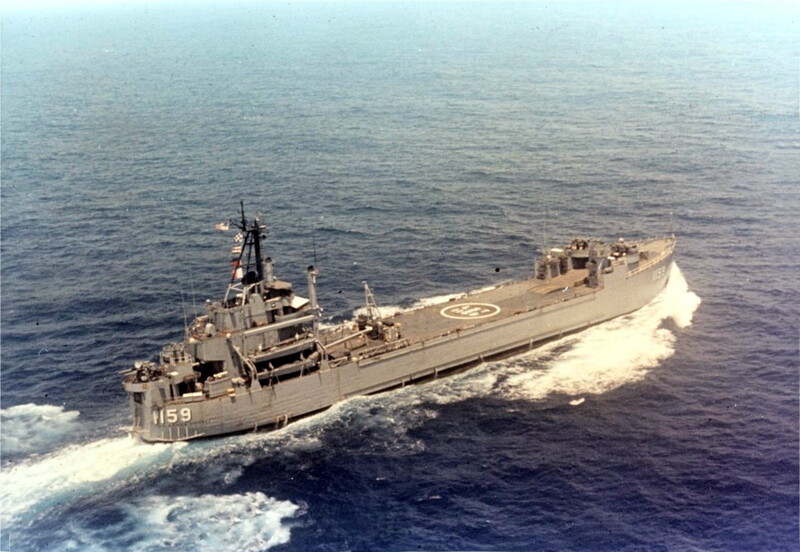 USS Tom Green County (LST-1159) - N26963J.jpg :: USS Tom Green County (LST-1159), Landing Ship, Tank, Vietnam War - US NAVY PHOTO: USS Tom Green County (LST-1159) underway during the 1970s, location unknown.