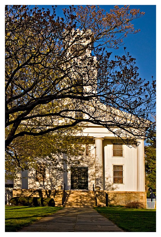 United Church.jpg :: Stonington - Flowering dogwoods frame the United Church on a fine spring day.