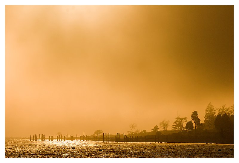 clearing fog.jpg :: Stonington - The sun burns away the fog revealing Wamphassuc Point.