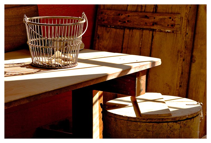 light and shadow.jpg :: Mystic - The play of light and shadows in an oyster shack.