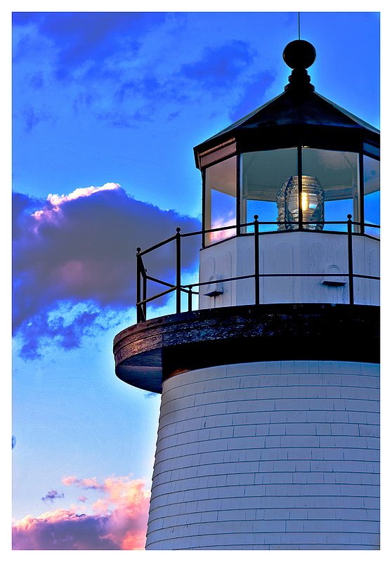 lighthouse at dusk.jpg :: Mystic - The lighthouse at the Mystic Seaport.