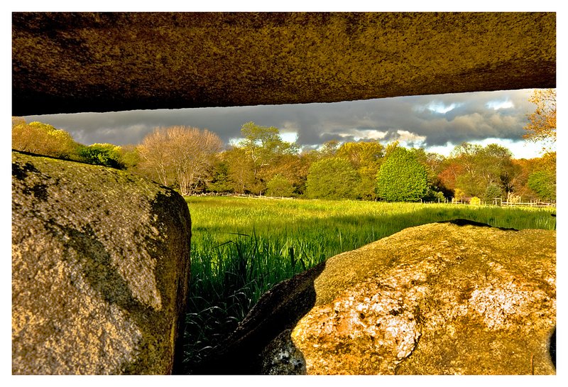 stone wall-Haley Farm.jpg :: Mystic - A clearing spring storm is viewed through a massive stone wall.