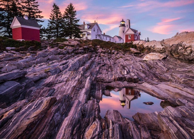 TSJ_20140908_3825.jpg :: Pemaquid Point Lighthouse at Sunset  in Bristol Maine