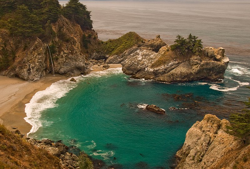 McWay Falls.jpg :: The year-round 80' McWay Falls and pristine cove are hidden treasures in Julia Pfeiffer Burns State Park along the Big Sur, California coastline.