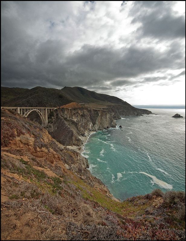 Play Misty for Me.jpg :: An approaching storm at the Bixby Creek bridge in Big Sur, California sets the scene as in the Clint Eastwood film classic.