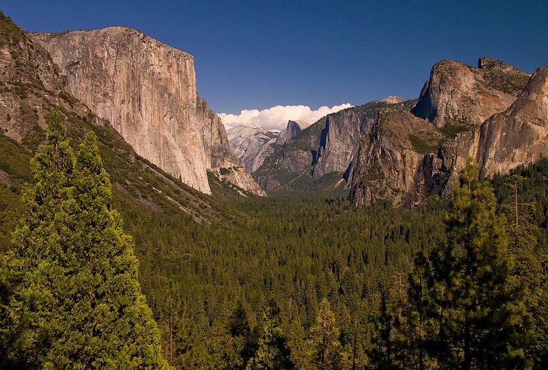 The Gates of Yosemite.jpg :: El Capitan and Sentinel Dome form the gates to Yosemite Valley, Yosemite National Park, California