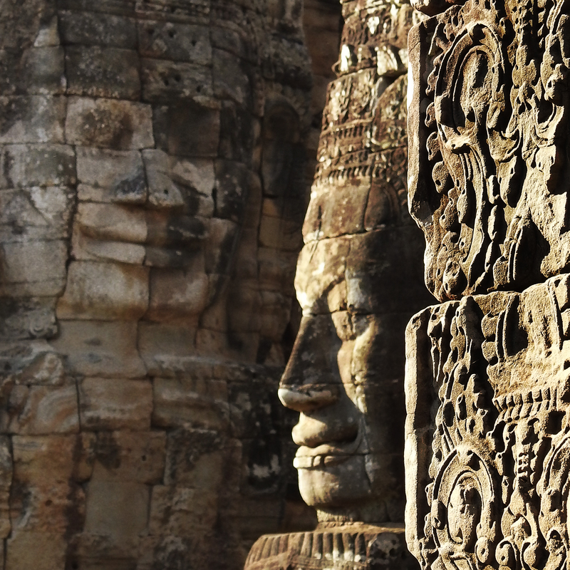 Smiling Buddhas of Bayon Temple 6497.jpg :: Smiling Buddha faces, Bayon Temple, Siem Reap, Cambodia