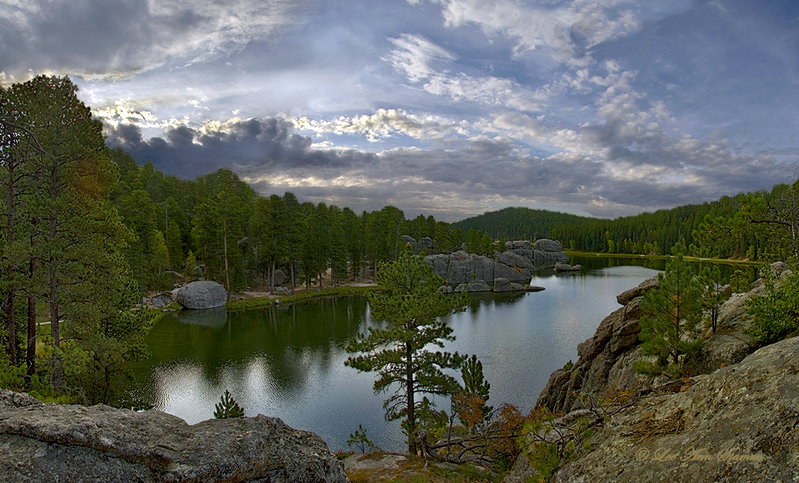 Sylvan Lake.jpg :: Sylvan Lake, Custer State Park, South Dakota.  Also the site of filming for National Treasure 2.  Panorama from combined Master1 and Master2 - images 3516, 3505, 3504, 4996, 4993 and 3513, 3511, 3501, 3500, 4989