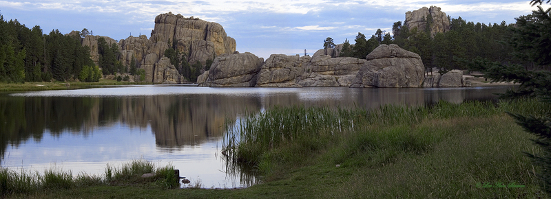 Sylvan Lakes Large Rocks.jpg :: Sylvan Lake, Custer State Park, South Dakota.  Also the site of filming for National Treasure 2.   Panorama from image 3304, 3311, 3314