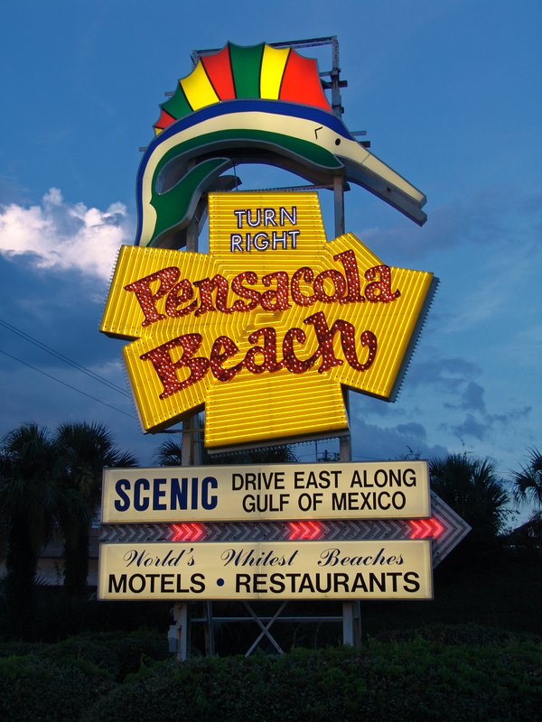 PBSFL2.jpg :: Pensacola Beach Sign at Sunset                  