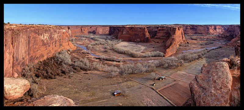 Canyon de Chelly Sunset Rim Panorama II.jpg :: Catalogue No.  922

Image Size:       26X60 in. on Canvas
