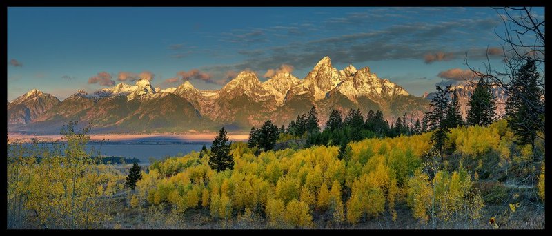 Tetons Sunrise Panorama X.jpg :: Catalogue No. 1143

Image Size:   30X73 in. on Canvas

ON DISPLAY IN THE DENVER OFFICES OF THE DIRECTOR OF THE INTERMOUNTAIN REGION OF THE NPS
