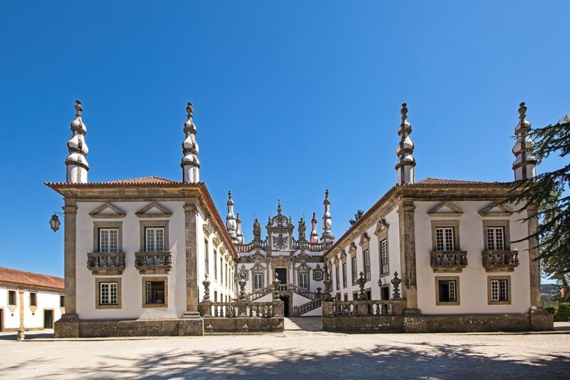 DC 22-0766-008.jpg :: Saga Douro River Cruise, Fundação da Casa de Mateus: The Mateus Palace , also known as the Solar de Mateus and Casa de Mateus , is located in the parish of Mateus , municipality of Vila Real, District of Vila Real. The Casa de Mateus was built in the first half of the 18th century by the 3rd Morgado de Mateus, António José Botelho Mourão. The house was always administered by the Sousa Botelho family. The project for this palace was presumably designed by the architect Nicolau Nasoni. The Palace consists of the main house, the gardens, the wine cellar and a chapel. The Mateus Palace has been classified as a National Monument since 1910. Photo taken 30/08/2022