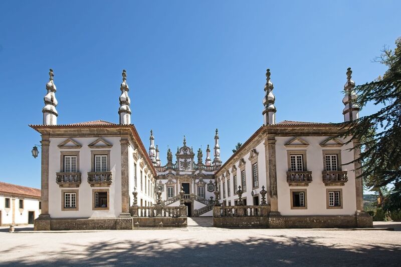 DC 22-0766-009.jpg :: Saga Douro River Cruise, Fundação da Casa de Mateus: The Mateus Palace , also known as the Solar de Mateus and Casa de Mateus , is located in the parish of Mateus , municipality of Vila Real, District of Vila Real. The Casa de Mateus was built in the first half of the 18th century by the 3rd Morgado de Mateus, António José Botelho Mourão. The house was always administered by the Sousa Botelho family. The project for this palace was presumably designed by the architect Nicolau Nasoni. The Palace consists of the main house, the gardens, the wine cellar and a chapel. The Mateus Palace has been classified as a National Monument since 1910. Photo taken 30/08/2022