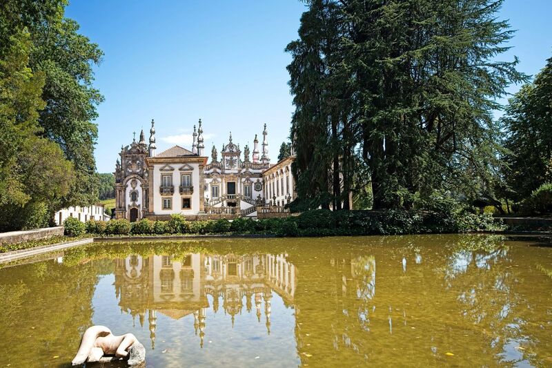DC 22-0766-010.jpg :: Saga Douro River Cruise, Fundação da Casa de Mateus: The Mateus Palace , also known as the Solar de Mateus and Casa de Mateus , is located in the parish of Mateus , municipality of Vila Real, District of Vila Real. The Casa de Mateus was built in the first half of the 18th century by the 3rd Morgado de Mateus, António José Botelho Mourão. The house was always administered by the Sousa Botelho family. The project for this palace was presumably designed by the architect Nicolau Nasoni. The Palace consists of the main house, the gardens, the wine cellar and a chapel. The Mateus Palace has been classified as a National Monument since 1910. Photo taken 30/08/2022