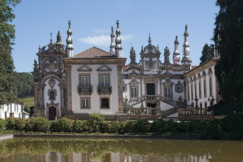 DC 22-0766-014.jpg :: Saga Douro River Cruise, Fundação da Casa de Mateus: The Mateus Palace , also known as the Solar de Mateus and Casa de Mateus , is located in the parish of Mateus , municipality of Vila Real, District of Vila Real. The Casa de Mateus was built in the first half of the 18th century by the 3rd Morgado de Mateus, António José Botelho Mourão. The house was always administered by the Sousa Botelho family. The project for this palace was presumably designed by the architect Nicolau Nasoni. The Palace consists of the main house, the gardens, the wine cellar and a chapel. The Mateus Palace has been classified as a National Monument since 1910. Photo taken 30/08/2022