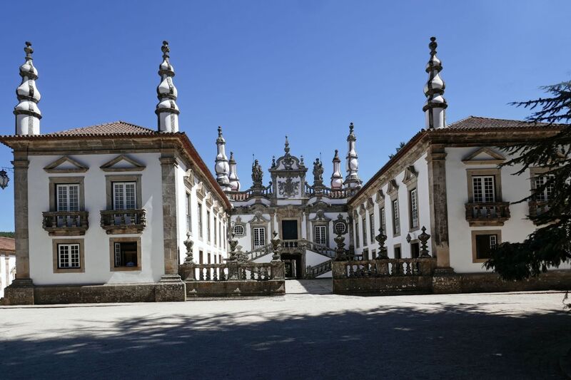 DC 22-0766-016.jpg :: Saga Douro River Cruise, Fundação da Casa de Mateus: The Mateus Palace , also known as the Solar de Mateus and Casa de Mateus , is located in the parish of Mateus , municipality of Vila Real, District of Vila Real. The Casa de Mateus was built in the first half of the 18th century by the 3rd Morgado de Mateus, António José Botelho Mourão. The house was always administered by the Sousa Botelho family. The project for this palace was presumably designed by the architect Nicolau Nasoni. The Palace consists of the main house, the gardens, the wine cellar and a chapel. The Mateus Palace has been classified as a National Monument since 1910. Photo taken 30/08/2022