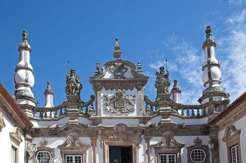 DC 22-0766-023.jpg :: Saga Douro River Cruise, Fundação da Casa de Mateus: The Mateus Palace, also known as the Solar de Mateus and Casa de Mateus, is located in the parish of Mateus, municipality of Vila Real, District of Vila Real. The Casa de Mateus was built in the first half of the 18th century by the 3rd Morgado de Mateus, António José Botelho Mourão. The house was always administered by the Sousa Botelho family. The project for this palace was presumably designed by the architect Nicolau Nasoni. The Palace consists of the main house, the gardens, the wine cellar and a chapel. The Mateus Palace has been classified as a National Monument since 1910. Photo taken 30/08/2022