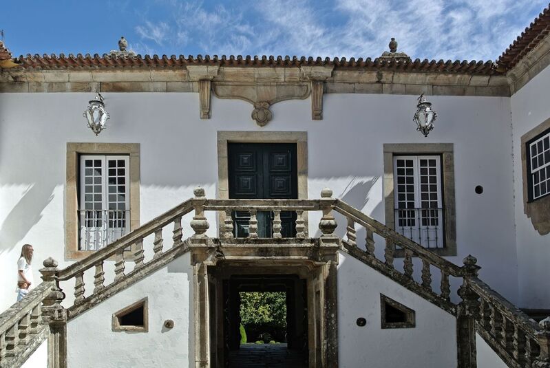 DC 22-0766-025.jpg :: Saga Douro River Cruise, Fundação da Casa de Mateus: The Mateus Palace, also known as the Solar de Mateus and Casa de Mateus, is located in the parish of Mateus, municipality of Vila Real, District of Vila Real. The Casa de Mateus was built in the first half of the 18th century by the 3rd Morgado de Mateus, António José Botelho Mourão. The house was always administered by the Sousa Botelho family. The project for this palace was presumably designed by the architect Nicolau Nasoni. The Palace consists of the main house, the gardens, the wine cellar and a chapel. The Mateus Palace has been classified as a National Monument since 1910. Photo taken 30/08/2022