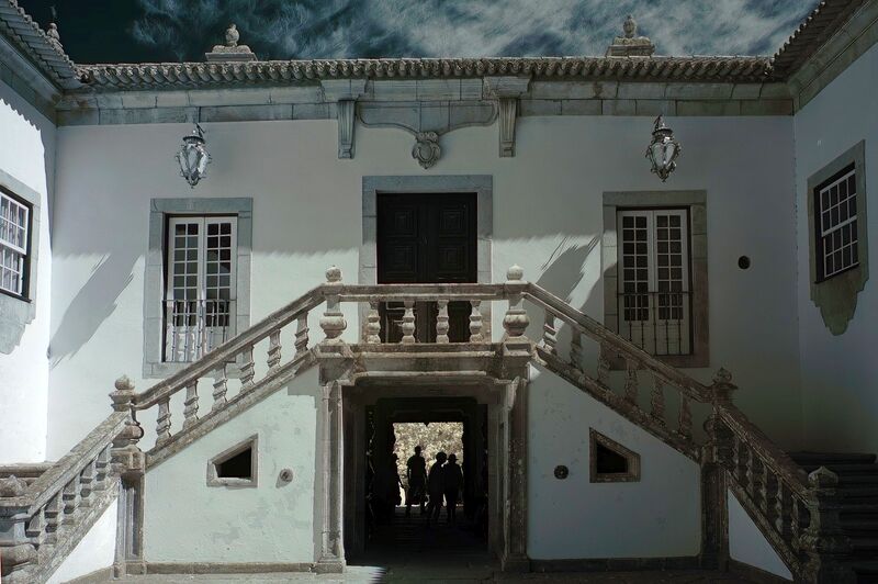DC 22-0766-093a.jpg :: Saga Douro River Cruise, Fundação da Casa de Mateus: The Mateus Palace, also known as the Solar de Mateus and Casa de Mateus, is located in the parish of Mateus, municipality of Vila Real, District of Vila Real. The Casa de Mateus was built in the first half of the 18th century by the 3rd Morgado de Mateus, António José Botelho Mourão. The house was always administered by the Sousa Botelho family. The project for this palace was presumably designed by the architect Nicolau Nasoni. The Palace consists of the main house, the gardens, the wine cellar and a chapel. The Mateus Palace has been classified as a National Monument since 1910. Infra-Red Image. Photo taken 30/08/2022