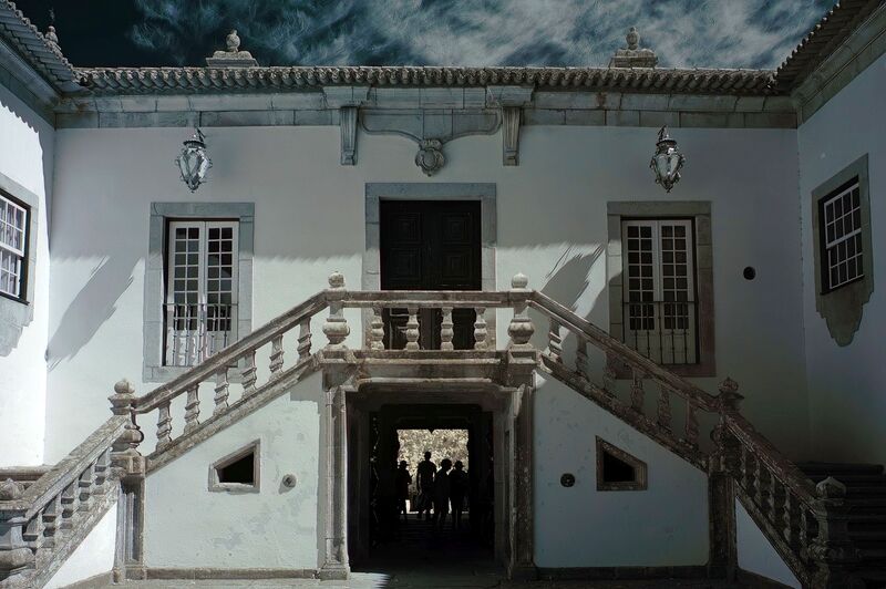 DC 22-0766-094a.jpg :: Saga Douro River Cruise, Fundação da Casa de Mateus: The Mateus Palace, also known as the Solar de Mateus and Casa de Mateus, is located in the parish of Mateus, municipality of Vila Real, District of Vila Real. The Casa de Mateus was built in the first half of the 18th century by the 3rd Morgado de Mateus, António José Botelho Mourão. The house was always administered by the Sousa Botelho family. The project for this palace was presumably designed by the architect Nicolau Nasoni. The Palace consists of the main house, the gardens, the wine cellar and a chapel. The Mateus Palace has been classified as a National Monument since 1910. Infra-Red Image. Photo taken 30/08/2022