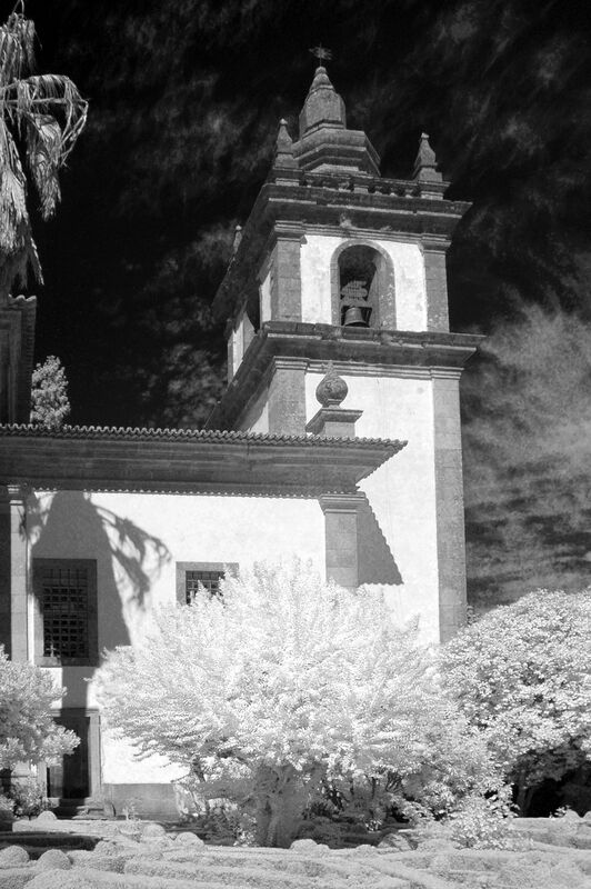 DC 22-0766-097b.jpg :: Saga Douro River Cruise, Fundação da Casa de Mateus: The Mateus Palace, also known as the Solar de Mateus and Casa de Mateus, is located in the parish of Mateus, municipality of Vila Real, District of Vila Real. The Casa de Mateus was built in the first half of the 18th century by the 3rd Morgado de Mateus, António José Botelho Mourão. The house was always administered by the Sousa Botelho family. The project for this palace was presumably designed by the architect Nicolau Nasoni. The Palace consists of the main house, the gardens, the wine cellar and a chapel. The Mateus Palace has been classified as a National Monument since 1910. Mono Infra-Red Image. Photo taken 30/08/2022