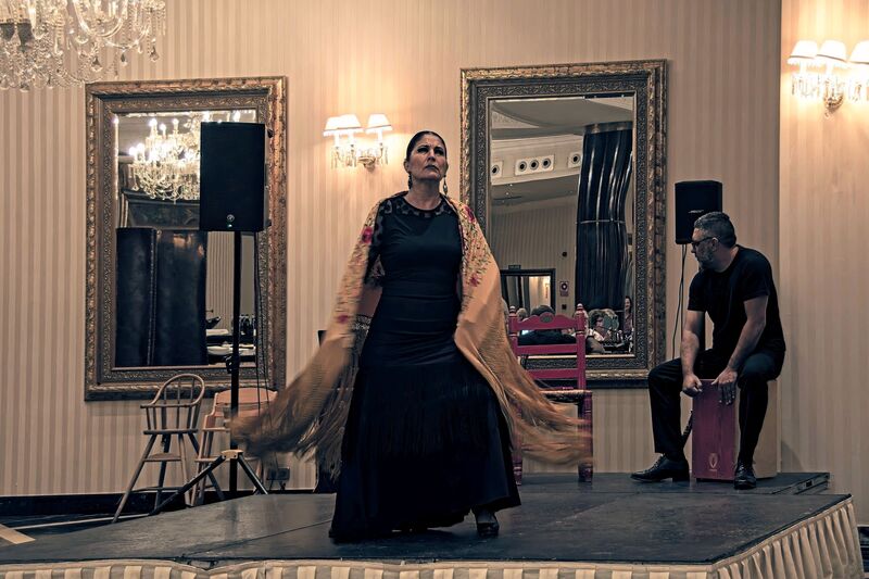 DC 22-0794-118.jpg :: Saga Douro River Cruise, Salamanca. Spain: The 5-star Hotel Alameda Palace. The hotel is located on the Paseo de la Estación, just 300 meters from the centre of Salamanca. Flamenco show. Photo taken 01/09/2022