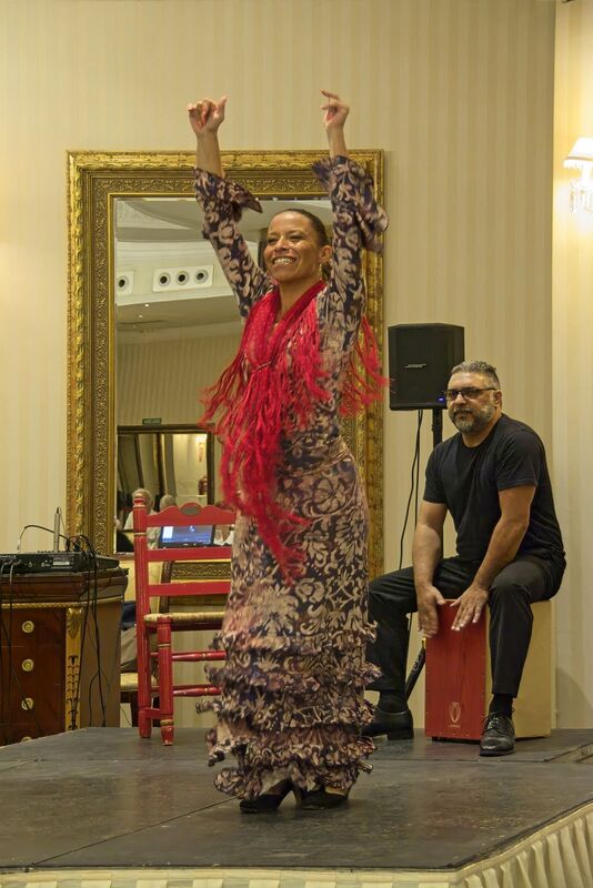 DC 22-0794-131.jpg :: Saga Douro River Cruise, Salamanca. Spain: The 5-star Hotel Alameda Palace. The hotel is located on the Paseo de la Estación, just 300 meters from the centre of Salamanca. Flamenco show. Photo taken 01/09/2022