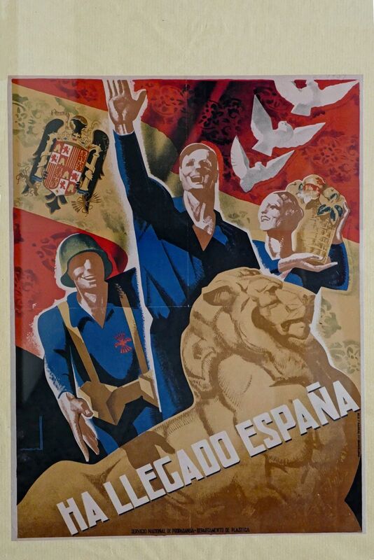 DC 22-0794-210.jpg :: Saga Douro River Cruise, Salamanca. Spain: General Archive of the Spanish Civil War in Salamanca. This is a Spanish Civil War propaganda poster from the Francoist side, created in 1939. The text \
