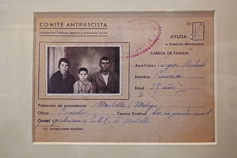 DC 22-0794-217.jpg :: Saga Douro River Cruise, Salamanca. Spain: General Archive of the Spanish Civil War in Salamanca. An official document from the Comité Antifascista (Antifascist Committee) in Marbella, Spain, issued during the Spanish Civil War (1936-1939). The document is an \