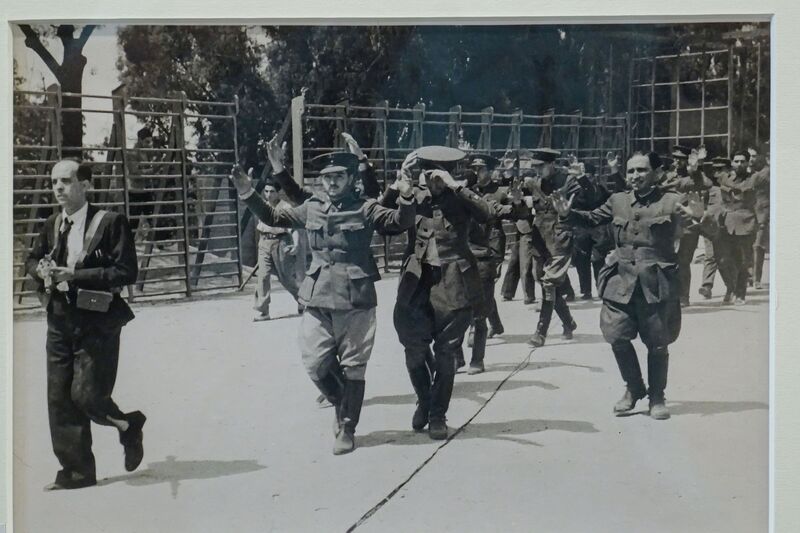 DC 22-0794-219.jpg :: Saga Douro River Cruise, Salamanca. Spain: General Archive of the Spanish Civil War in Salamanca. Spainish Civil War. Montana Barracks in Madrid (July 20, 1936). Arrest of persons involved in the military coup after the storming by republican militants. Photo taken 01/09/2022