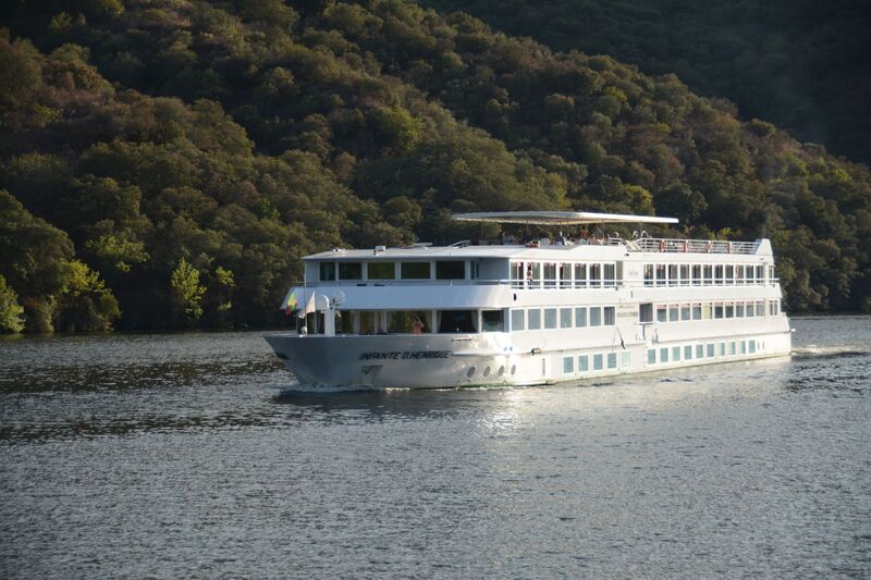 DC 22-0796-018.jpg :: Saga Douro River Cruise, Barca d'Alva to Pocinho, Portugal: The MS Infante Don Henriqu a Douro River cruiser. Built in 2003 and renovated in 2014. Builder, Meuse & Sambre Shipyard (Beez-Namur, Belgium). Operated by CroisiEurope Portugal. Sailing by Escalhão. Photo taken 01/09/2022