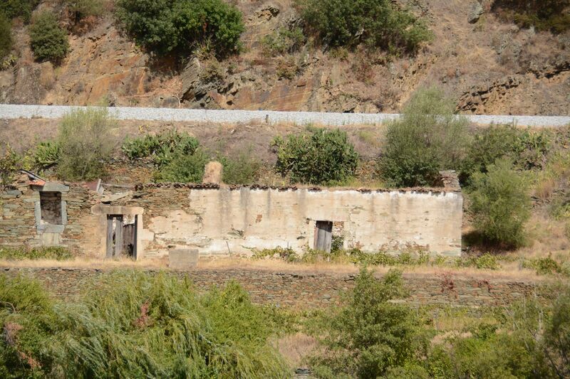 DC 22-0797-052.jpg :: Saga Douro River Cruise, Pocinho to Pinhao, River Douro: MS Douro Spirit passing the area of Casal de Loivos on the River Douro. Abandoned property. Photo taken 02/09/2022
