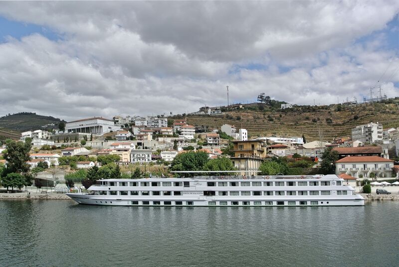 DC 22-0797-090.jpg :: Saga Douro River Cruise, Pocinho to Pinhao, River Douro: Berthed in Pinhao, the MS Fernão de Magalhães, a river cruise ship that sails on the Douro River in Portugal and Spain. It is operated by the French shipping company CroisiEurope and is named after the famous Portuguese navigator Ferdinand Magellan. Photo taken 02/09/2022