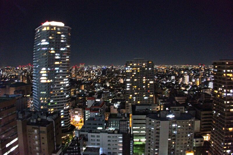 DC 23-0677-011.jpg :: Iglu Tour, Ultimate Japan & Cherry Blossom: Tokyo, Japan, Sunshine City, Prince Hotel. View from hotel room of the city skyline at night. Photo taken 31/03/2023