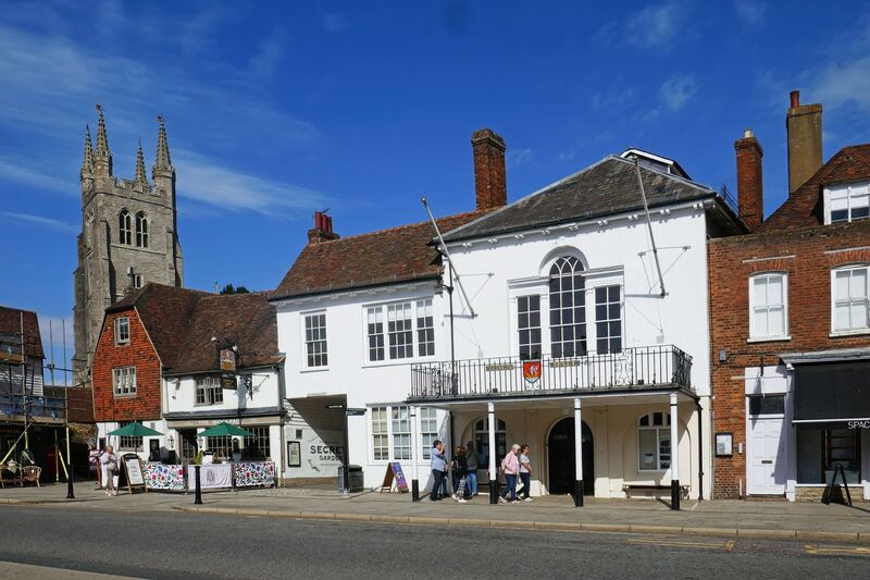 DC 24-0736-042.jpg :: Tenterden, Kent: Tenterden Town Hall. A historic High Street building dating from 1790 and serves as the meeting place for Tenterden Town Council. It features a Georgian Assembly Room with a stage and Juliet balcony overlooking the High Street. Photo taken 04/09/2024