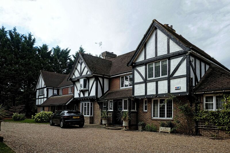 DC 24-0736-069.jpg :: Tenterden, Kent: Little Silver Country Hotel, a former 16-bedroom hotel and wedding venue on Ashford Road in Tenterden. The main part of the property features a mock-Tudor façade and dates back to the mid 20th century Photo taken 04/09/2024