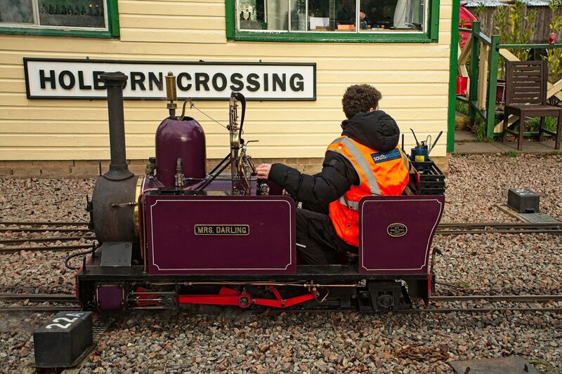 DC 24-0738-015.jpg :: Swanley New Barn Railway, Swanley Park Kent: Mrs. Darling - a Tinkerbell based design, 0-4-2T: Based on Tinkerbell of the Moors Valley railway. Entered service August 2017. Built by P. Jackson. Photo taken 01/01/2024