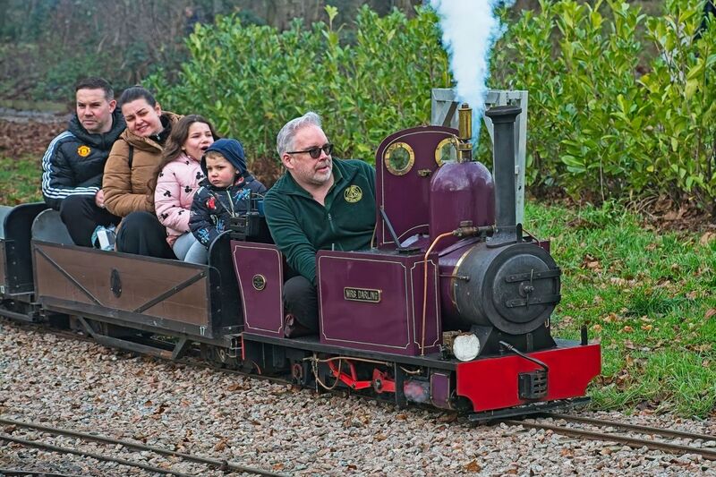 DC 24-0738-019.jpg :: Swanley New Barn Railway, Swanley Park Kent: Mrs. Darling - a Tinkerbell based design, 0-4-2T: Based on Tinkerbell of the Moors Valley railway. Entered service August 2017. Built by P. Jackson. Photo taken 01/01/2024