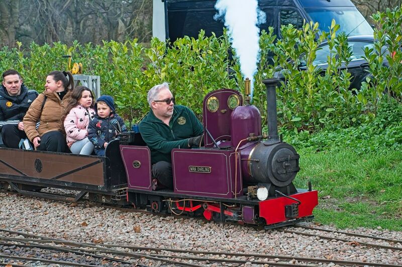 DC 24-0738-020.jpg :: Swanley New Barn Railway, Swanley Park Kent: Mrs. Darling - a Tinkerbell based design, 0-4-2T: Based on Tinkerbell of the Moors Valley railway. Entered service August 2017. Built by P. Jackson. Photo taken 01/01/2024