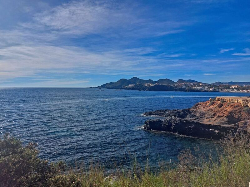 DC 24-0764-018.jpg :: Cabo de Palos, La Manga, Spain: Cabo de Palos is a cape in the Spanish municipality of Cartagena, in the region of Murcia. It is part of a small range of volcanic mounts that form a small peninsula. The Mediterranean islands of Grosa and the group known as the Hormigas Islands are part of this range, as well as the islands in the Mar Menor (“Little Sea”). The name Palos is derived from the Latin word palus, meaning ‘lagoon’, a reference to the Mar Menor. Photo taken 06/12/2024