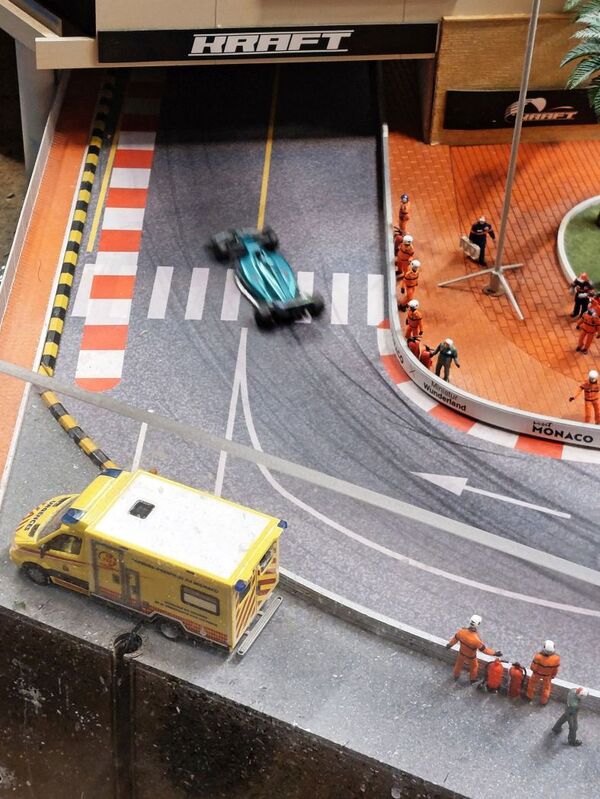 DC 25-0767-031.jpg :: Miniatur Wunderland Hamburg, Germany: The Miniatur Wunderland is, according to Guinness World Records, the largest model railway system in the world. It is located at the historic Speicherstadt in Hamburg and is one of the most popular and most visited sights in Germany. The exhibition includes around 1,230 digitally controlled trains with more than 12,000 wagons. The Wonderland is also designed with around 4,300 houses and bridges, more than 10,000 vehicles – of which around 350 drive independently on the installation – 47 airplanes and around 290,000 figures. The system features a recurring day-night lighting cycle and almost 500,000 built-in LED lights. Of the 7,000 m2 (75,347 sq ft) of floorspace, the models occupies 1,545 m2 (16,630 sq ft). P.s. Part of the Monaco section of the exhibition, The world  famous tunnel section under the Fairmont Hotel. Photo taken 20/01/2025