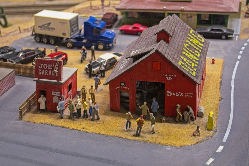 DC 25-0767-098.jpg :: Miniatur Wunderland Hamburg, Germany: The Miniatur Wunderland is, according to Guinness World Records, the largest model railway system in the world. It is located at the historic Speicherstadt in Hamburg and is one of the most popular and most visited sights in Germany. The exhibition includes around 1,230 digitally controlled trains with more than 12,000 wagons. The Wonderland is also designed with around 4,300 houses and bridges, more than 10,000 vehicles – of which around 350 drive independently on the installation – 47 airplanes and around 290,000 figures. The system features a recurring day-night lighting cycle and almost 500,000 built-in LED lights. Of the 7,000 m2 (75,347 sq ft) of floorspace, the models occupy 1,545 m2 (16,630 sq ft). P.s. Part of the USA section of the exhibition. Photo taken 20/01/2025